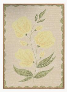 Nástenná dekorácia v ráme Butter Yellow Flowers No. 03