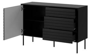 Mirjan24 Komoda so zásuvkami Heprano 1D3S, Farby: čierna / orech warnia 5903211349768