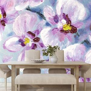 Tapeta romantické fialové kvety - 225x150