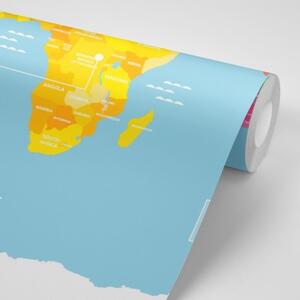 Samolepiaca tapeta výnimočná mapa sveta - 225x150