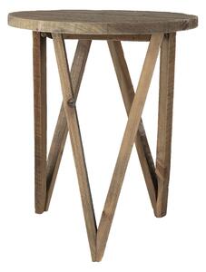 Drevený dekoračný antik stolík na kvetinu - Ø 30*36 cm - Clayre & Eef