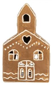 Hnedá chalúpka na čajovú sviečku Gingerbread Cott - 10*10*16 cm - Clayre & Eef