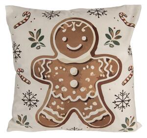 Béžová obliečka na vankúš s perníčkom - 45*45 cm - Clayre & Eef