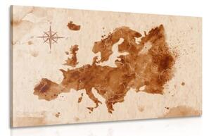 Obraz retro mapa Európy - 120x80