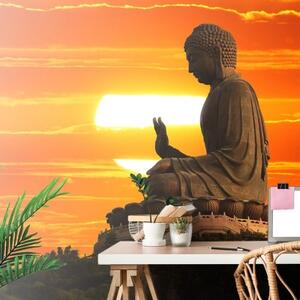 Samolepiaca tapeta socha Budhu pri západe slnka - 300x200