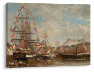 Obraz - Eugène Boudin, Festival in the Harbor of Honfleur, reprodukcia (70x50 cm)