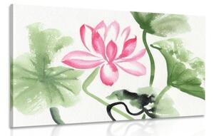 Obraz akvarelový lotosový kvet - 120x80