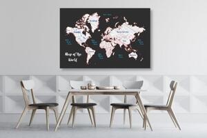 Obraz jedinečná mapa sveta - 60x40