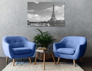 Obraz nádherná panoráma Paríža v čiernobielom prevedení - 60x40