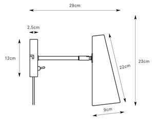 Markslöjd 108992 - Nástenné svietidlo PEAK 1xE14/40W/230V sivé