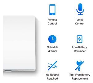 TP-Link - Inteligentný svetelný vypínač 2xAAA Wi-Fi