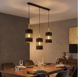 LED luster na lanku BOGART 3xE27/15W/230V čierna/zlatá