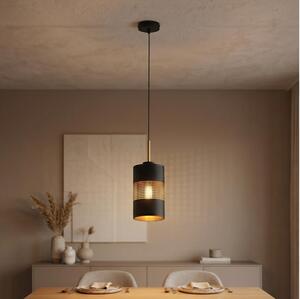 LED luster na lanku BOGART 1xE27/15W/230V čierna/zlatá