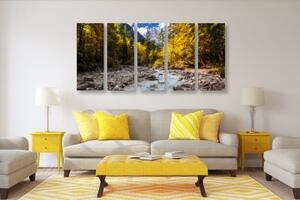 5-dielny obraz malebná horská krajina - 100x50
