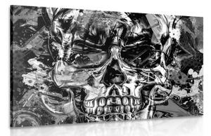 Obraz umelecká lebka v čiernobielom prevedení - 60x40