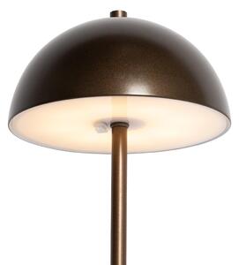 Vonkajšia stolná lampa tmavá bronzová nabíjateľná 3-stupňovo stmievateľná - Keira
