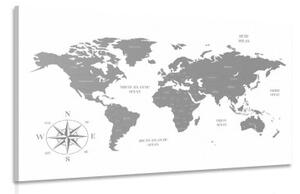 Obraz decentná mapa v šedom prevedení - 60x40