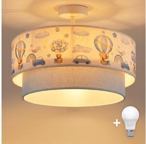 Brilagi-LED Detský prisadený luster BOBO 1xE27/60W/230V pr.40cm krém./modrá/medvedík