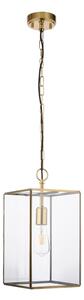Endon 119141 - Luster na reťazi HAMMOND 1xE27/10W/230V 21,5x21,5 cm mosadz