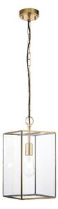 Endon 119141 - Luster na reťazi HAMMOND 1xE27/10W/230V 21,5x21,5 cm mosadz