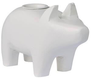 Drevený svietnik White Pig – väčší