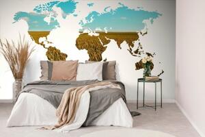 Samolepiaca tapeta mapa sveta na bielom pozadí - 300x200
