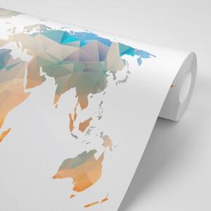 Tapeta polygonálna mapa sveta - 150x100