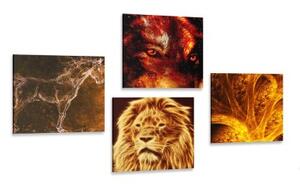 Set obrazov abstraktné zvieratá - 4x 40x40