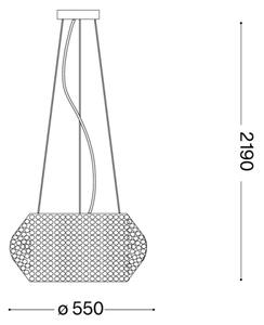Ideal Lux - Krištáľový luster na lanku PASHA 10xE14/40W/230V pr. 55 cm zlatá