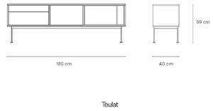 MUZZA TV stolík okoy 180 x 59 cm krémový