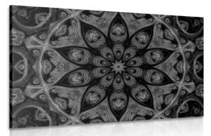 Obraz hypnotická Mandala v čiernobielom prevedení - 90x60