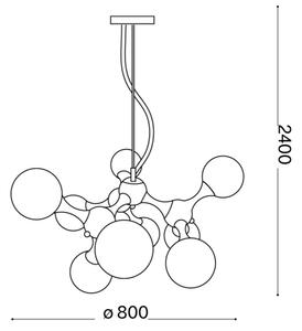 Ideal Lux - Závesný luster na lane NODI 9xE14/28W/230V priemer 80 cm lesklý chróm/biela