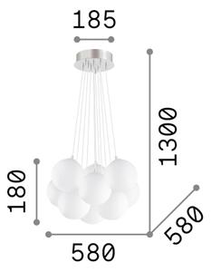 Ideal Lux - Závesný luster s lankom MAPA 11xE14/40W/230V pr. 58 cm biela