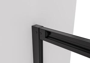 Cerano Varone, sprchovací kút s posuvnými dverami 90(dvere) x 70 (stena) x 195 cm, 6mm číre sklo, čierny profil, CER-CER-DY505B-9070