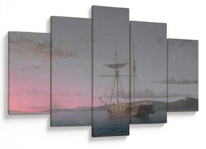 Obraz - Fitz Henry Lane, Lumber Schooners at Evening on Penobscot Bay, reprodukcia (150x105 cm)