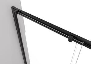 CERANO - Sprchovací kút Varone L/P - čierna matná, transparentné sklo - 100x100 cm - posuvný