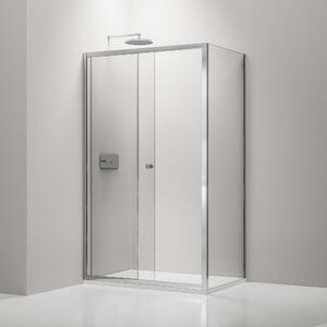 CERANO - Sprchovací kút Varone L/P - chróm, transparentné sklo - 100x100 cm - posuvný