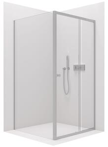 Cerano Varone, sprchovací kút s posuvnými dverami 130 (dvere) x 80 (stena) x 195 cm, 6mm číre sklo, chrómový profil, CER-CER-DY505-13080