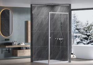CERANO - Sprchovací kút Varone L/P - chróm, transparentné sklo - 90x90 cm - posuvný