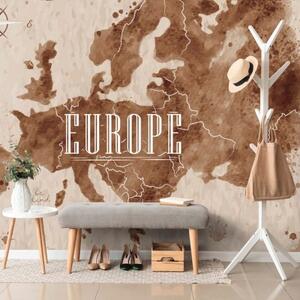 Samolepiaca tapeta retro mapa Európy - 225x150