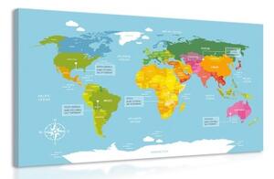 Obraz výnimočná mapa sveta - 60x40