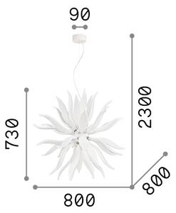 Ideal Lux - LED Luster na lanku LEAVES 12xG9/3W/230V pr. 80 cm biela