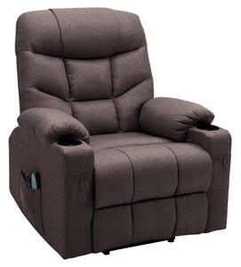 Masážne elektrické relaxačné polohovacie kreslo s podnožou hnedé (k394514)