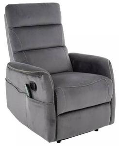Relaxačné masážne polohovacie kreslo, sivá bluvel 14 (n419556)