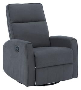 Relaxačné otočné kreslo s výklopnou podnožou, sivé (k396885)