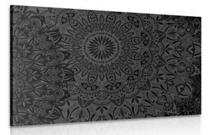 Obraz štýlová Mandala v čiernobielom prevedení - 60x40