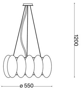 Ideal Lux - Luster na lanku OVALINO 8xE27/60W/230V priemer 55 cm biely