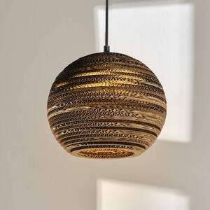 OSRAM závesné svietidlo BALL, hnedé, Ø 26 cm, vlnitá lepenka, E27, Hnedá / hrdzavá, Obývacia izba / jedáleň, Papier / lunolit / lunopal
