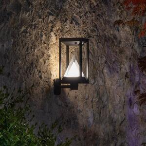 OSRAM SMART+ LED solárne vonkajšie nástenné svietidlo ALPS, čierne senzor, Čierna, Hliník, Moderný