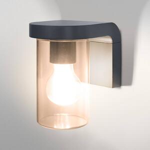 OSRAM Vonkajšie nástenné svietidlo ENDURA CLASSIC CASCADE, sklo jantárové IP44, Hliník / sivá / zinok, Hliník, Moderný